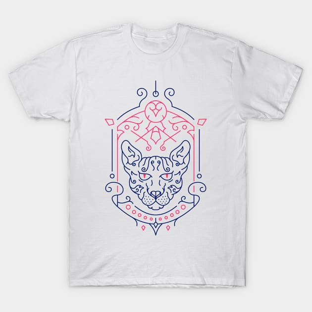 Sphynx Cat Decorative Ornament 3 T-Shirt by VEKTORKITA